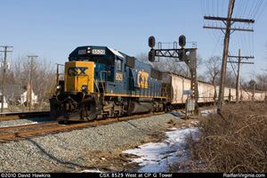 CSX 8529 West at CP G Tower